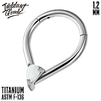 Кольцо-кликер Rain Drop opal 17 1.2 мм (16 G)